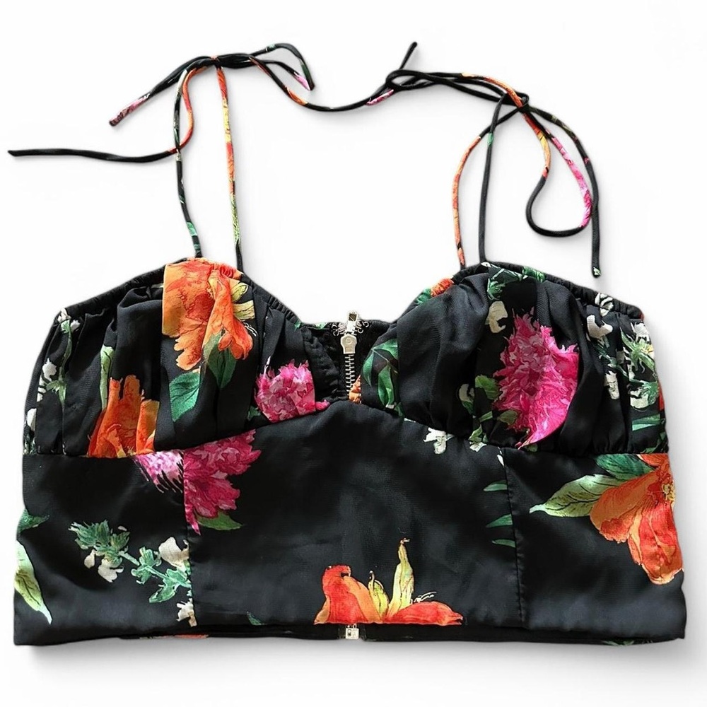 Urban Outfitters Floral Tank Top - Black and Multicolor